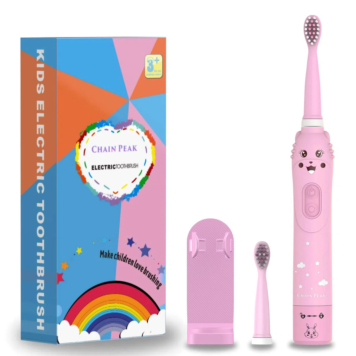 Spazzolino elettrico sonico ricaricabile per bambini, ragazzi e ragazze di età compresa tra 3 e 12 anni con promemoria di 30 secondi, timer di 2 minuti, 6 modalità, 8 testine