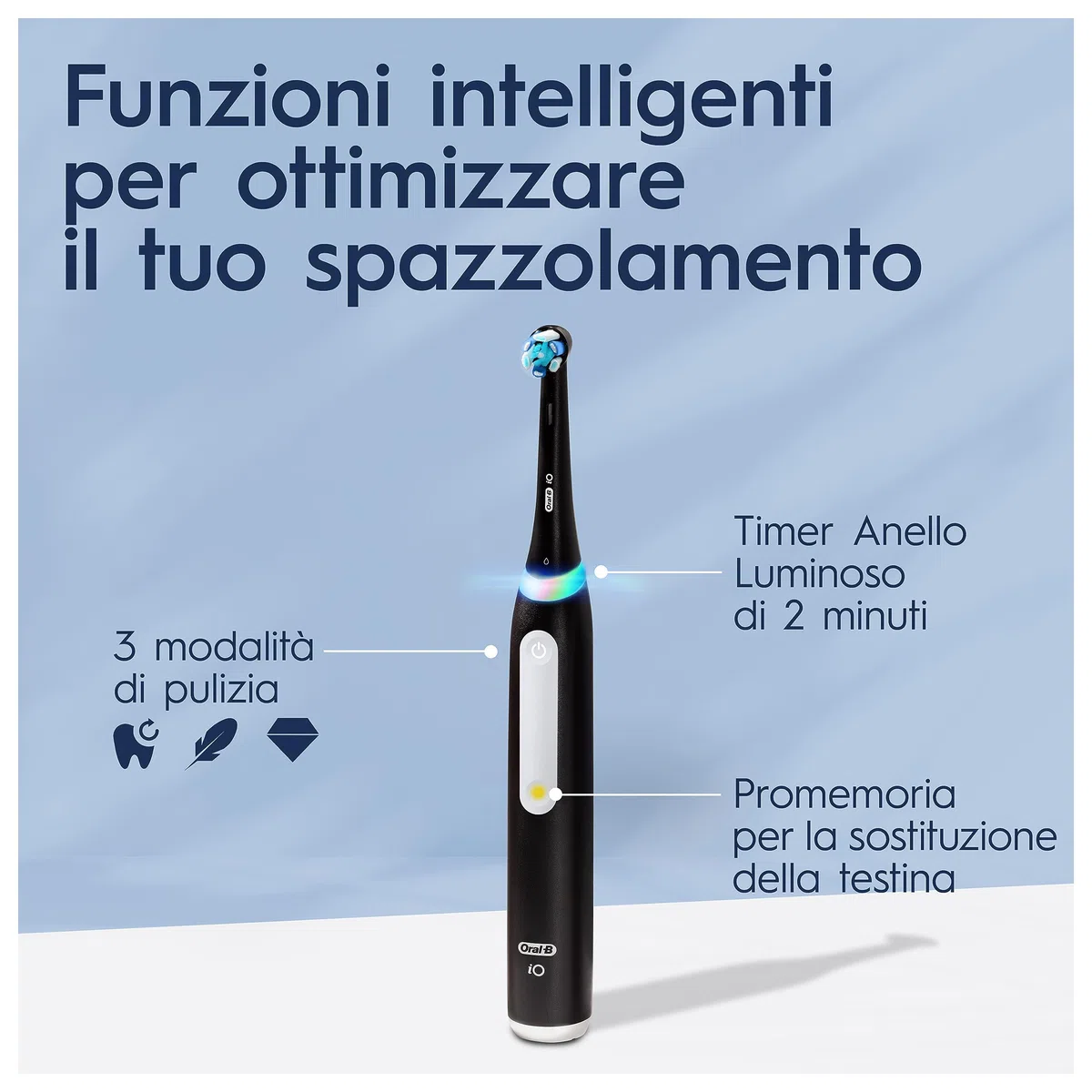 Oral-B Spazzolino Elettrico Ricaricabile iO 3 Rosa e Nero, 2 Testine di Ricambio, 1 Custodia da Viaggio, Confezione Doppia, 2 Spazzolini