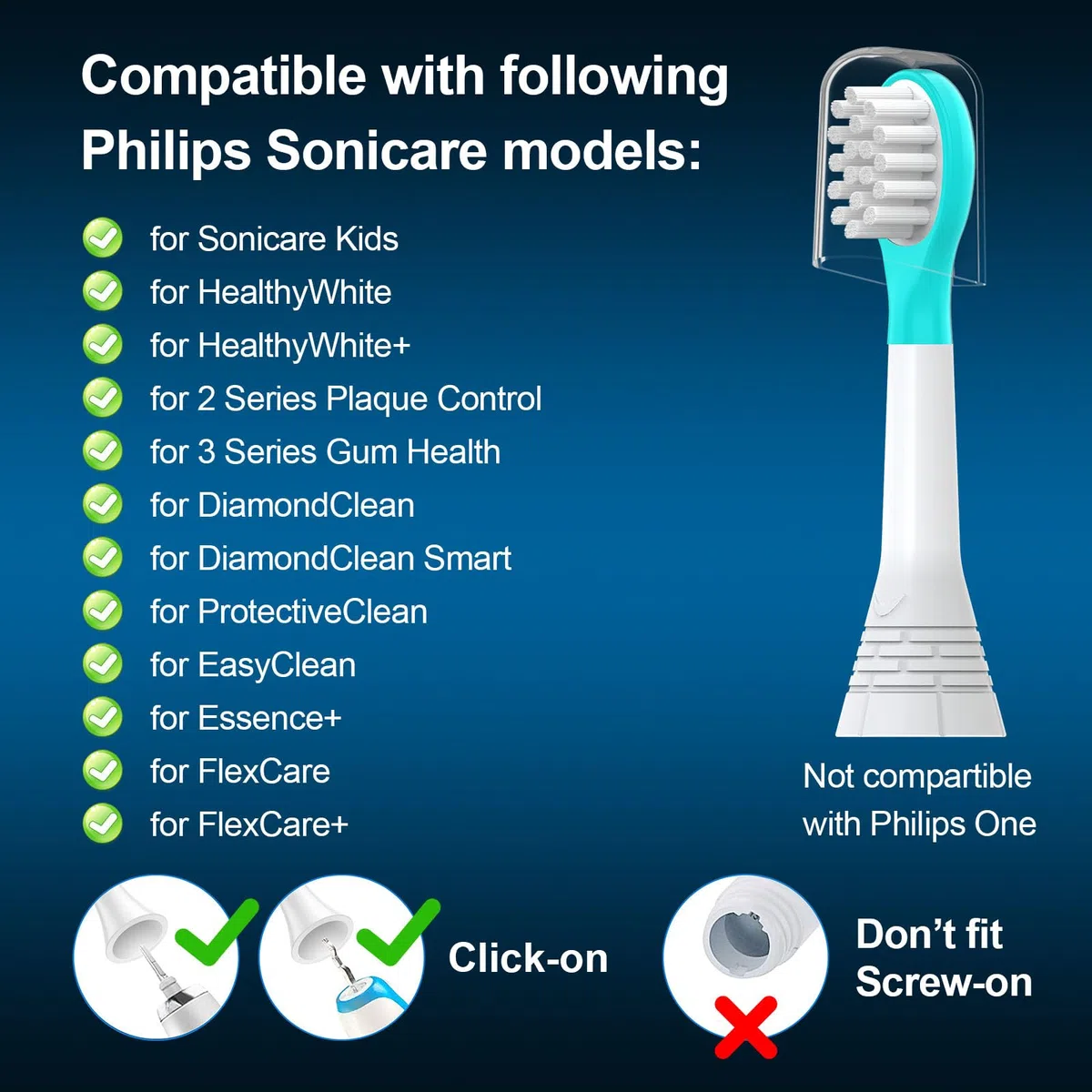 Set di 10 testine di ricambio per bambini, compatibili con Philips Sonicare Kids, spazzolino elettrico, testina morbida, per bambini dai 3 ai 7 anni, per ragazzi e ragazze, 5 blu + 5 rosa
