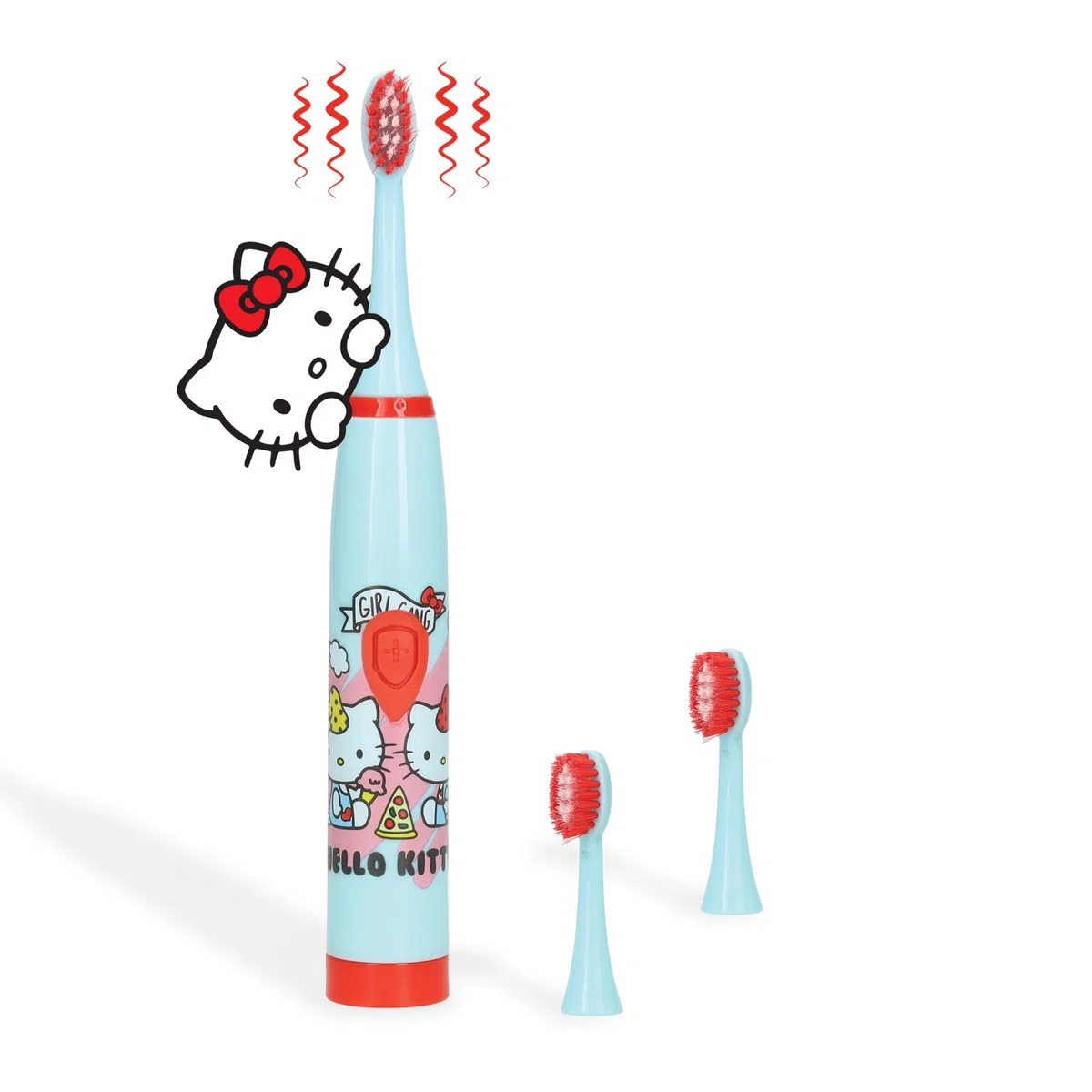 Hello Kitty® Spazzolino Elettrico per Bambini | Setole Morbide | 3 Testine di Ricambio | Impermeabile | Alimentazione a Batteria AA | Design Leggero per Bambini | 2W