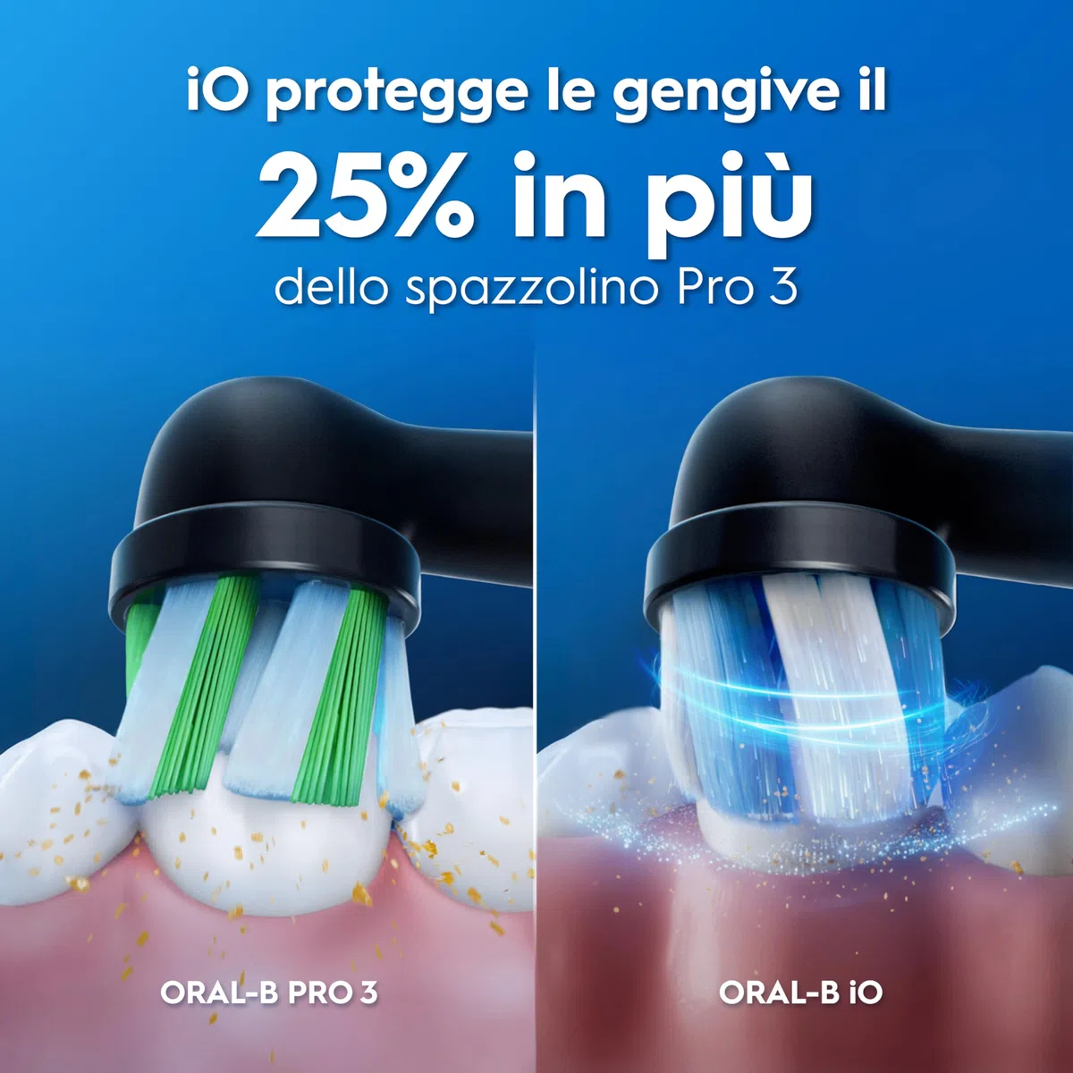 Oral-B iO 2, 2 Spazzolini Elettrici, 1 Testina di Ricambio, Nero e Rosa - 1 Testine di Ricambio per Spazzolino Elettrico, Ricaricabile, Sensore di Pressione, Delicato sulle Gengive, Pulizia Denti