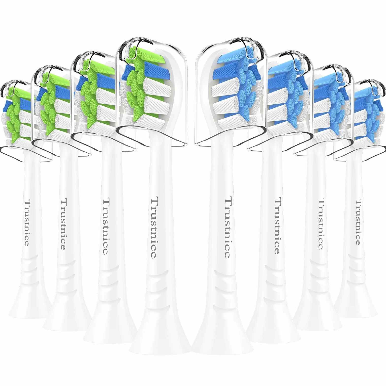 Trustnice 8 Pezzi Testine di Ricambio per Spazzolini Compatibile con Philips Sonicare - Testina di Ricambio per Sonicare Testine per Spazzolino Elettrico (Bianco, 8 unità (Confezione da 1))