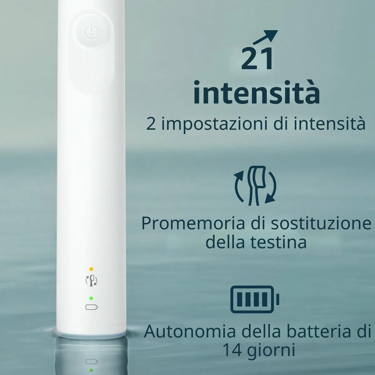 Philips Sonicare Spazzolino elettrico serie 4100 - Spazzolino sonico con tecnologia sonica avanzata, sensore di pressione, due impostazioni di intensità, Smartimer e Quadpacer, bianco, modello HX3681