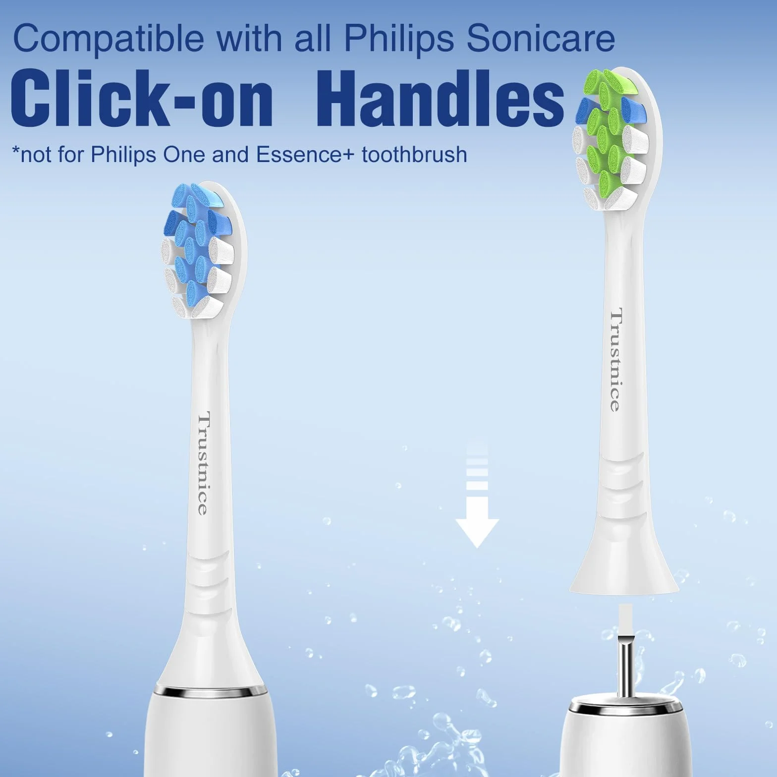 Trustnice 8 Pezzi Testine di Ricambio per Spazzolini Compatibile con Philips Sonicare - Testina di Ricambio per Sonicare Testine per Spazzolino Elettrico (Bianco, 8 unità (Confezione da 1))