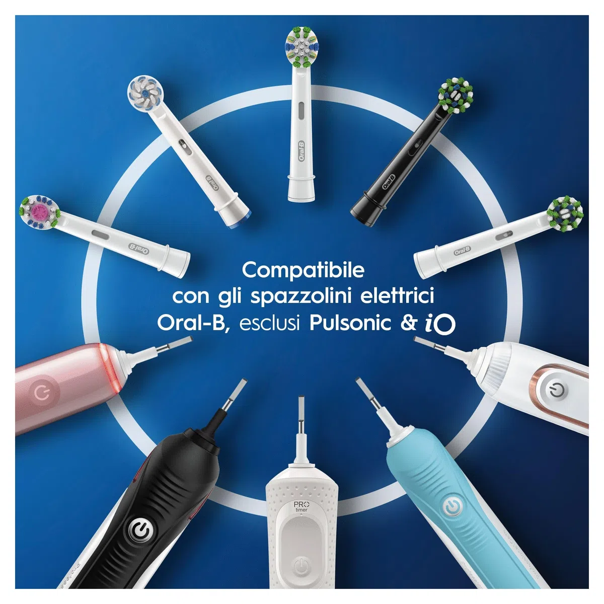 Oral-B 3D White Testine di Ricambio con Tecnologia CleanMaximiser, Confezione da 3 Pezzi
