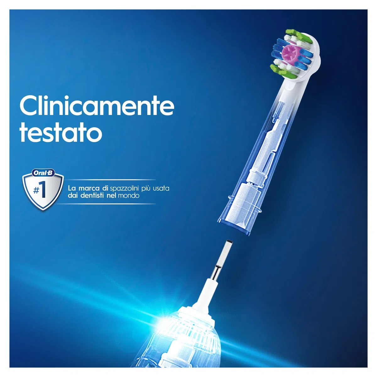 Oral-B 3D White Testine di Ricambio con Tecnologia CleanMaximiser, Confezione da 3 Pezzi