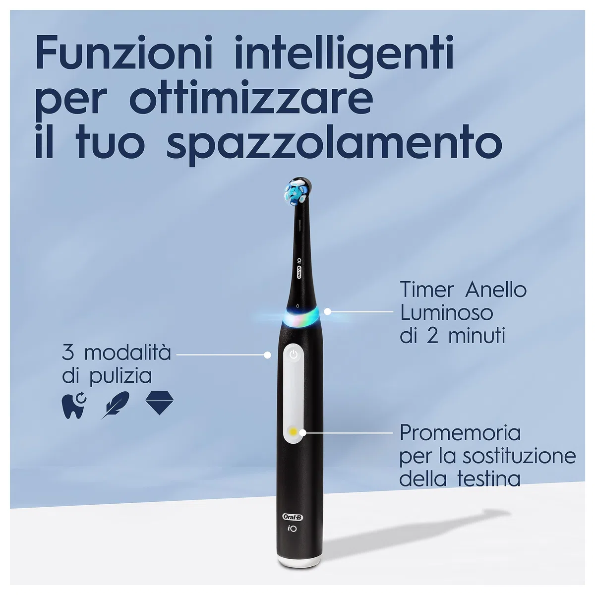 Oral-B Spazzolino Elettrico Ricaricabile iO 3 Nero, 1 Testina Di Ricambio, 1 Custodia Da Viaggio. + Dentifricio Oral-B Pro Expert Protezione Professionale 75ml. 1 Spazzolino