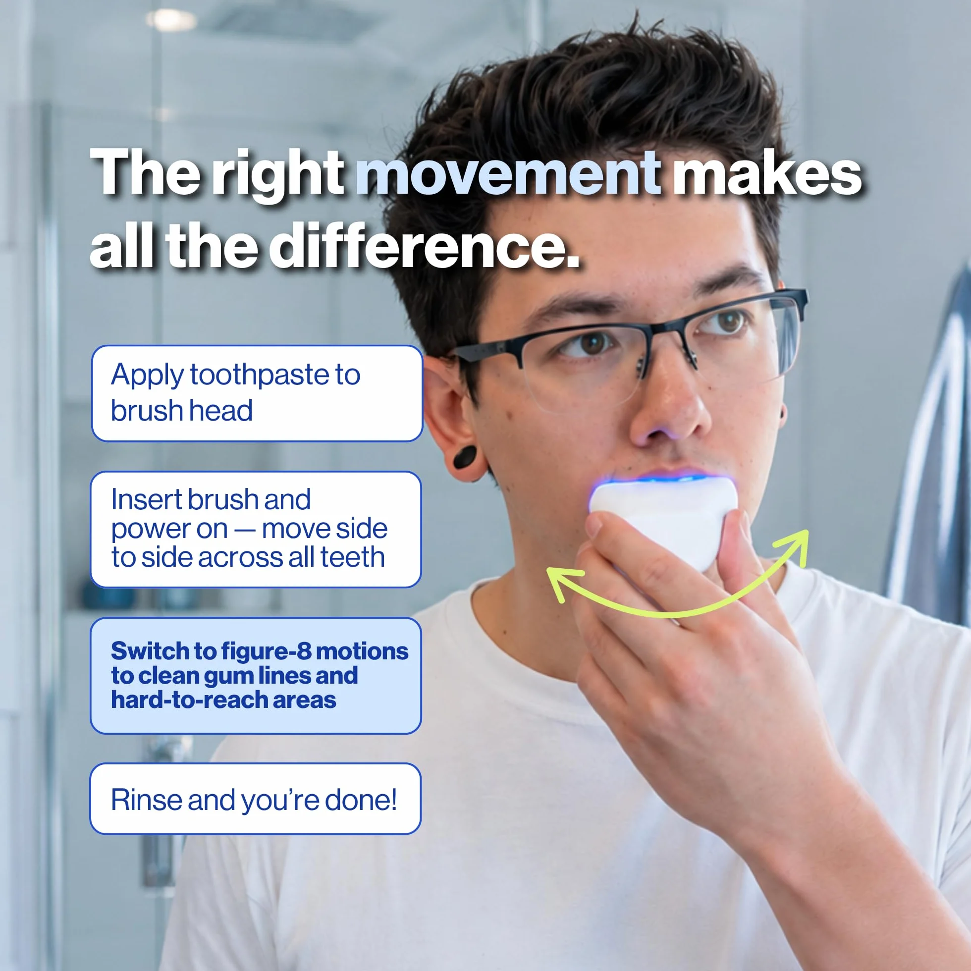 autobrush Spazzolino da denti elettrico, a forma di U, pulizia della bocca intera, accettato da ADA