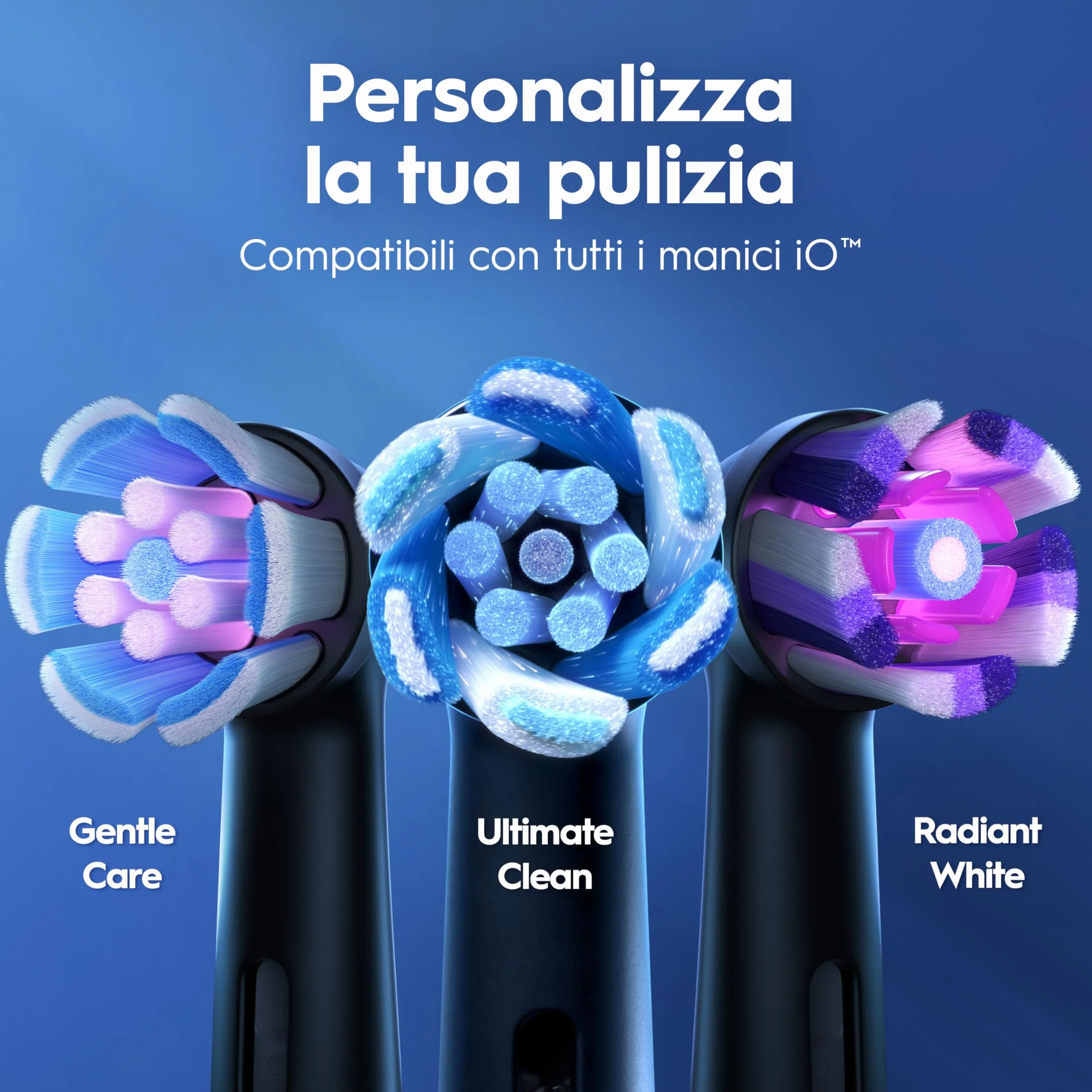 Oral-B Spazzolino Elettrico Ricaricabile iO 3 Nero, 1 Spazzolino Elettrico, 1 Testina Di Ricambio, Custodia Da Viaggio + Dentifricio Oral-B Advanced Protezione Gengive, Pulizia Denti Efficace