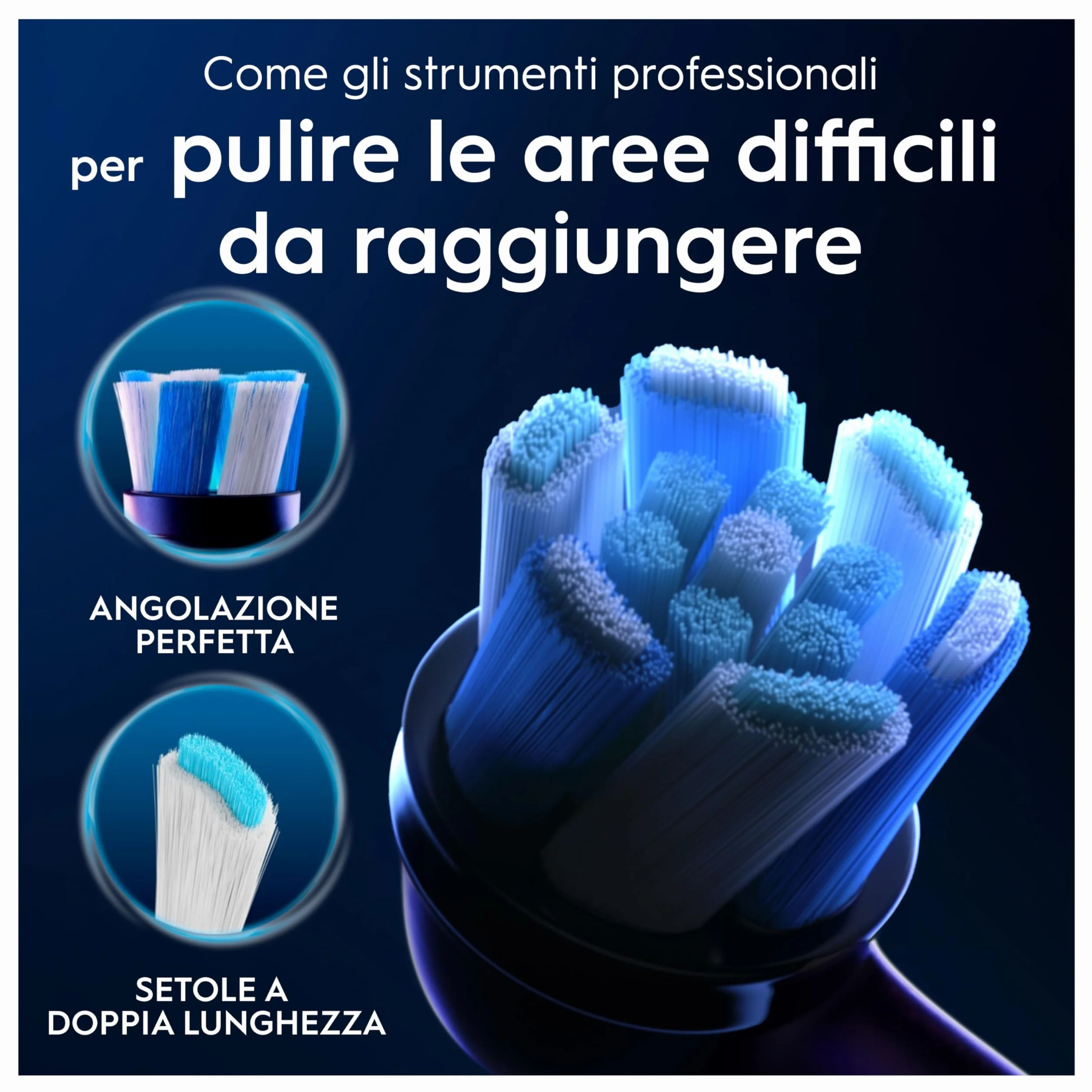 Oral-B Testine di Ricambio iO Series Ultimate Clean Black, 2 testine rotonde originali per Spazzolino Elettrico, setole CrissCross, rimozione della placca
