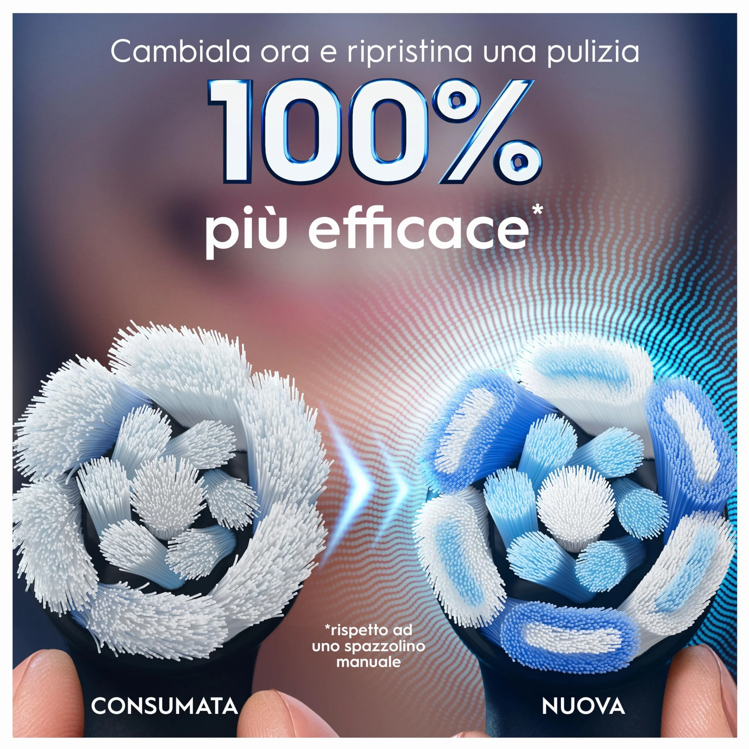 Oral-B Testine di Ricambio iO Series Ultimate Clean Black, 2 testine rotonde originali per Spazzolino Elettrico, setole CrissCross, rimozione della placca