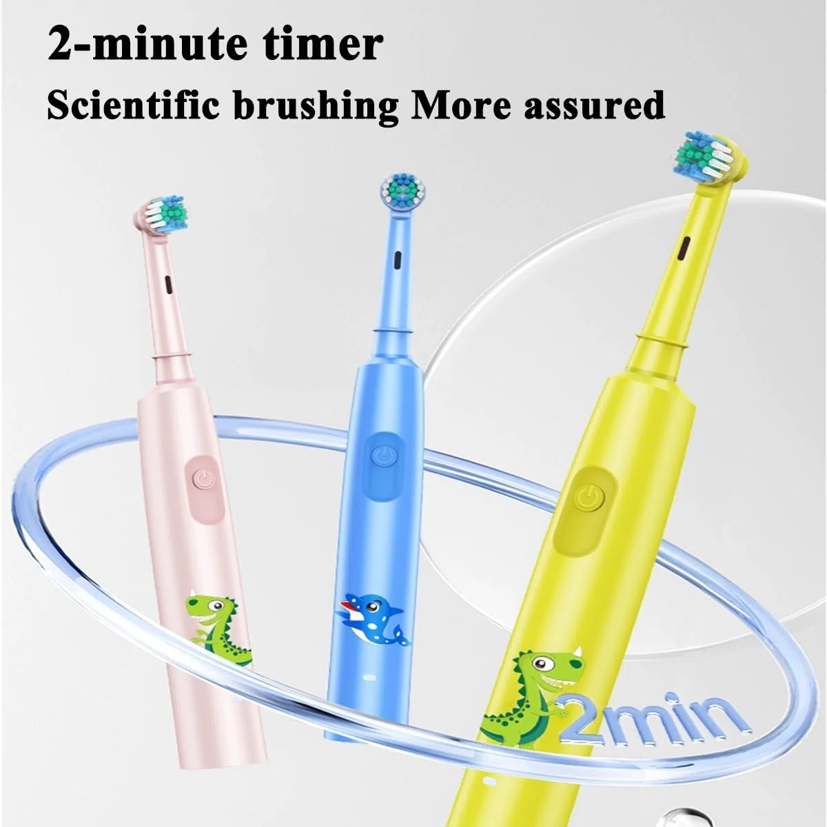 Spazzolini elettrici bambini 6-12 anni, spazzolino elettrico ricaricabile con timer, 3 modalità, impermeabile lPX7 con testina a 4 setole morbide (blu)