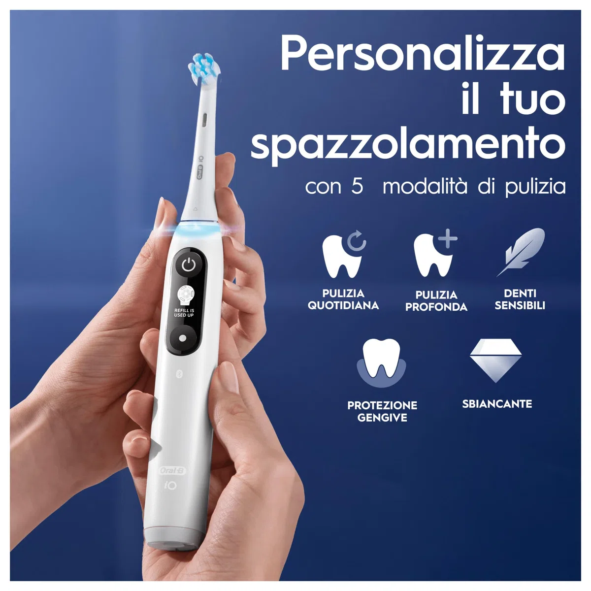 Oral-B Spazzolino Elettrico Ricaricabile iO6 Nero Con Custodia Da Viaggio, 1 Spazzolino + 1 Dentifricio Sensibilità e Gengive Calm 75ml