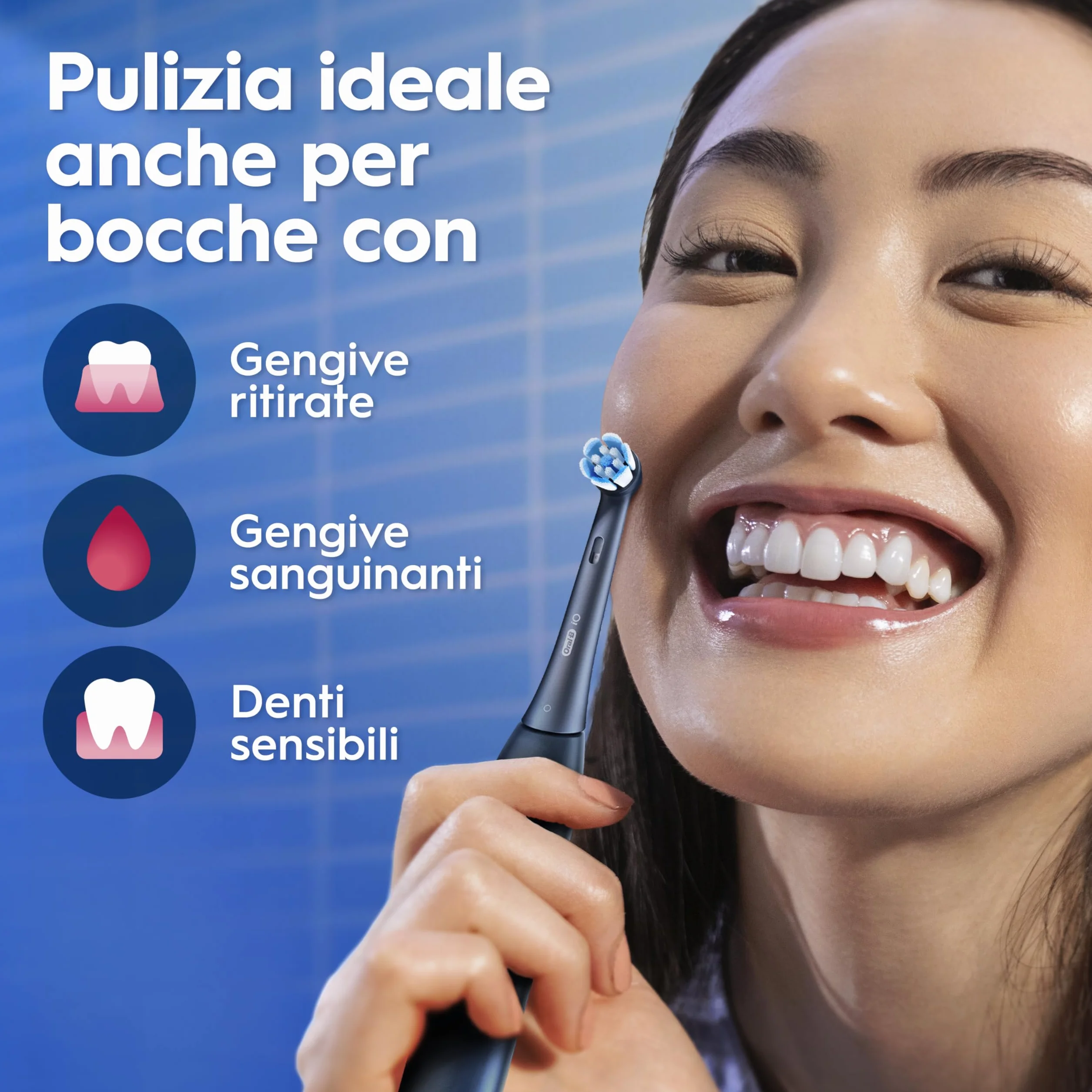 Oral-B Spazzolino Elettrico Ricaricabile iO 3 Nero, 1 Spazzolino Elettrico, 1 Testina Di Ricambio, Custodia Da Viaggio + Dentifricio Oral-B Advanced Protezione Gengive, Pulizia Denti Efficace