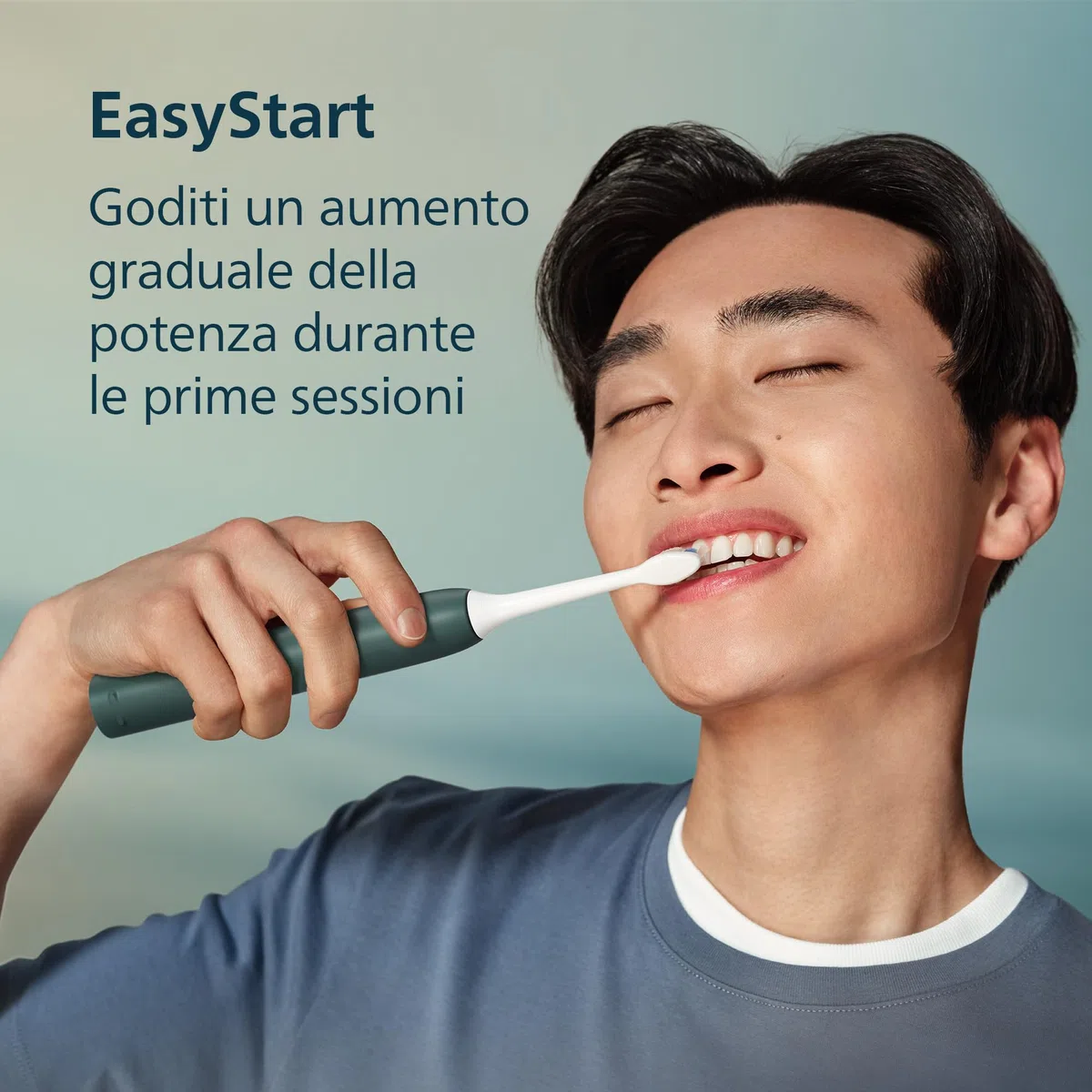 Philips Sonicare Serie 4100 - Spazzolino elettrico sonico, Sensore di pressione, 4 impostazioni, EasyStart, SmarTimer, autonomia 21 giorni, custodia, verde bosco, HX4042/46, [Nuovo]