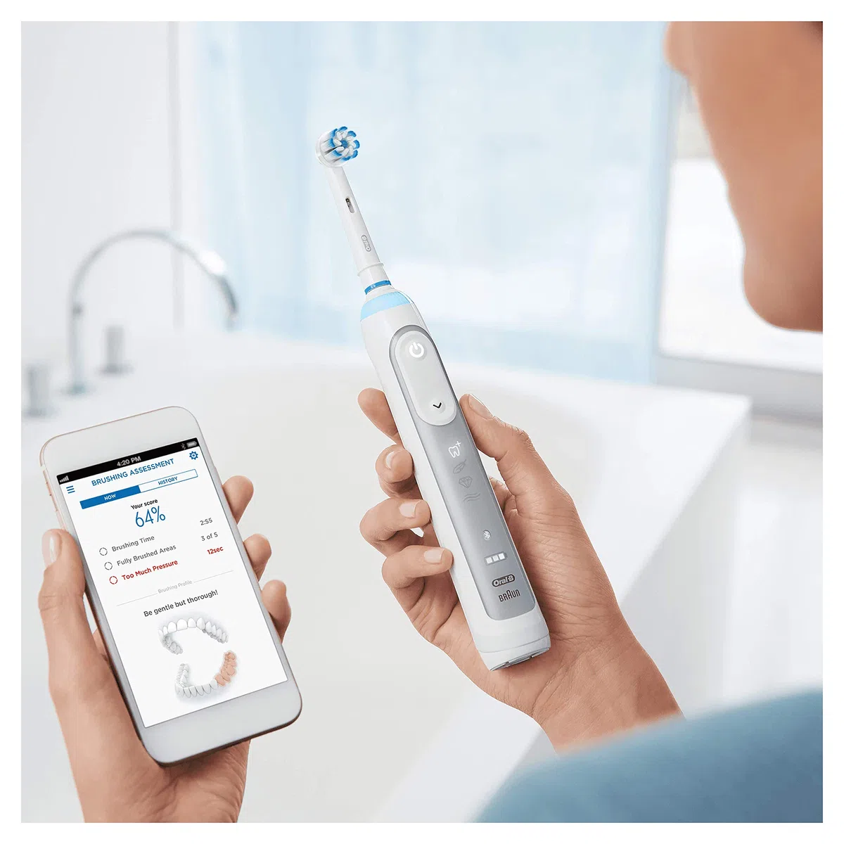 Oral-B - Spazzolino elettrico Genius 8600 Silver Powered By Braun - 1 pezzo