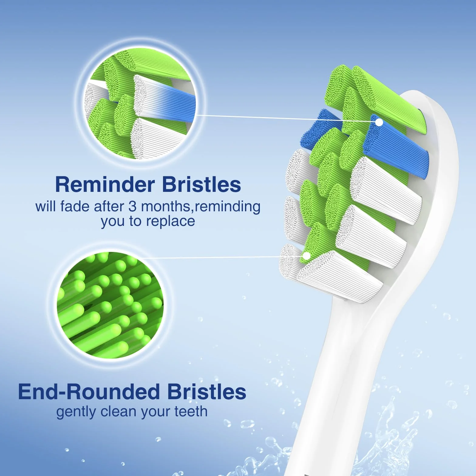 Trustnice 8 Pezzi Testine di Ricambio per Spazzolini Compatibile con Philips Sonicare - Testina di Ricambio per Sonicare Testine per Spazzolino Elettrico (Bianco, 8 unità (Confezione da 1))