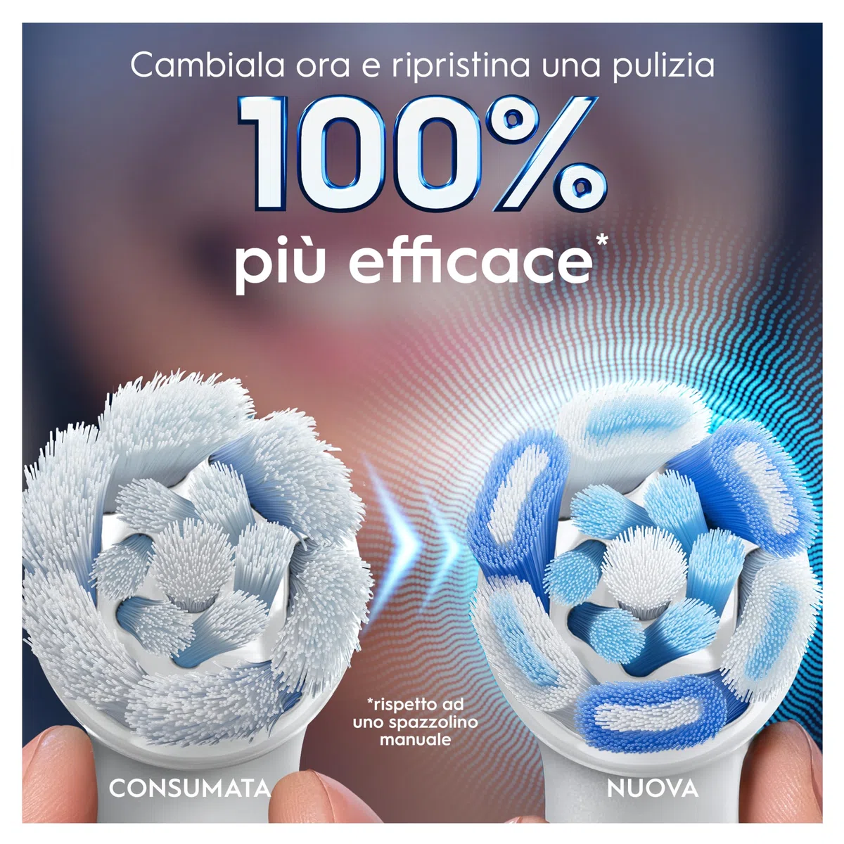 Oral-B Testine di Ricambio iO Series Ultimate Clean Bianche per Spazzolino Elettrico, 8 Testine Rotonde Autentiche, con setole CrissCross per rimuovere la placca