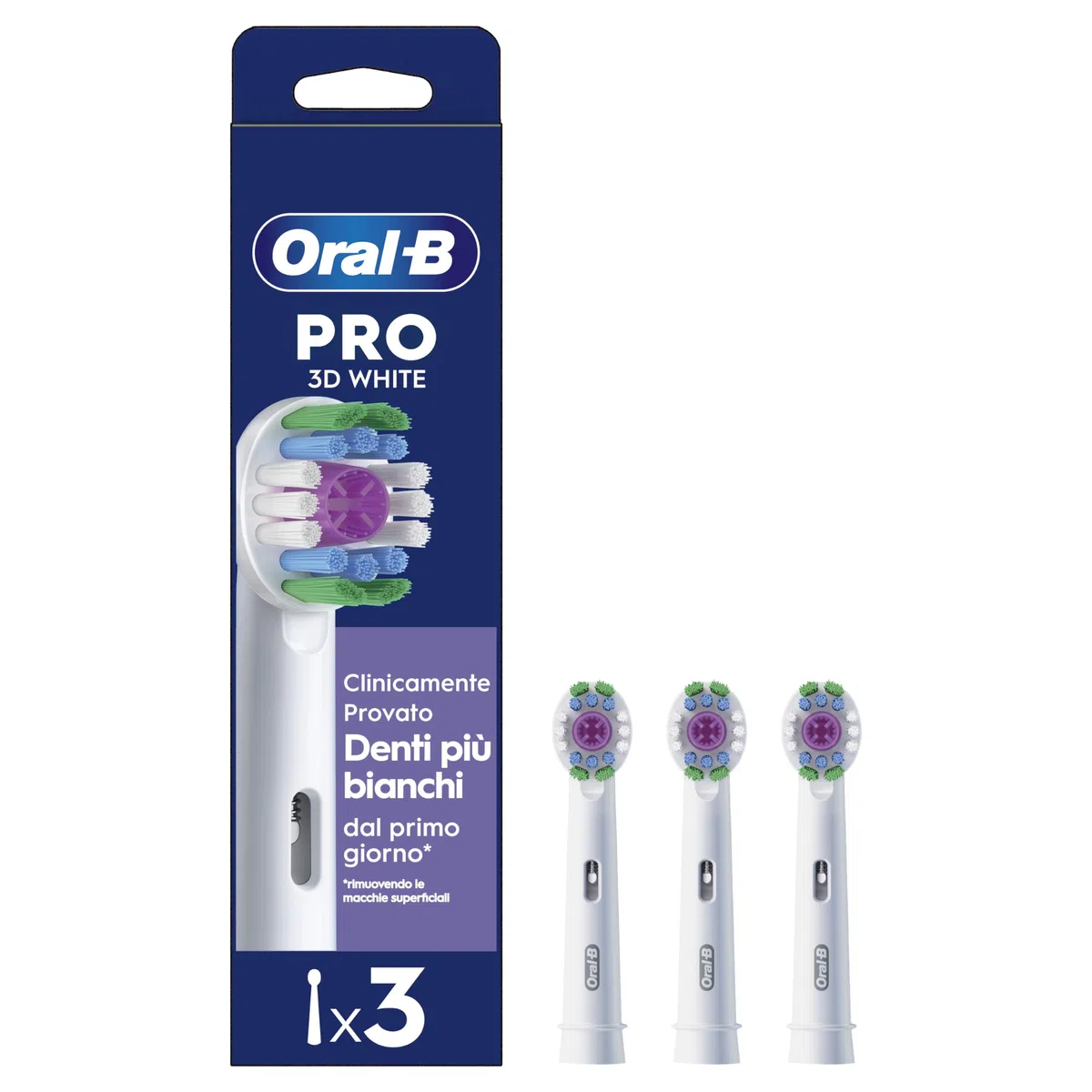 Oral-B Testine Di Ricambio Pro 3D White. 3 Testine