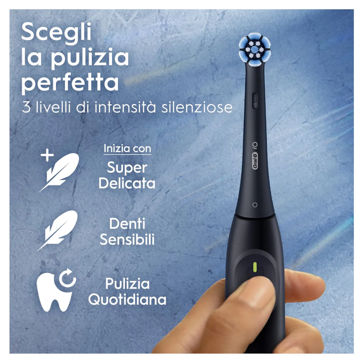 Oral-B iO 2, 2 Spazzolini Elettrici, 1 Testina di Ricambio, Nero e Rosa - 1 Testine di Ricambio per Spazzolino Elettrico, Ricaricabile, Sensore di Pressione, Delicato sulle Gengive, Pulizia Denti