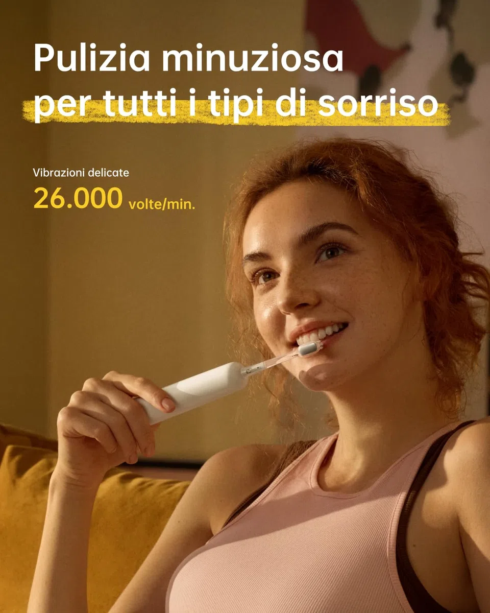 Laifen Wave Special Spazzolino Elettrico Sonico con Oscillazione & Vibrazione Dotato di App, 2 Testine di Ricambio, IP68 Impermeabile, Ideale per Viaggi(Bianco)