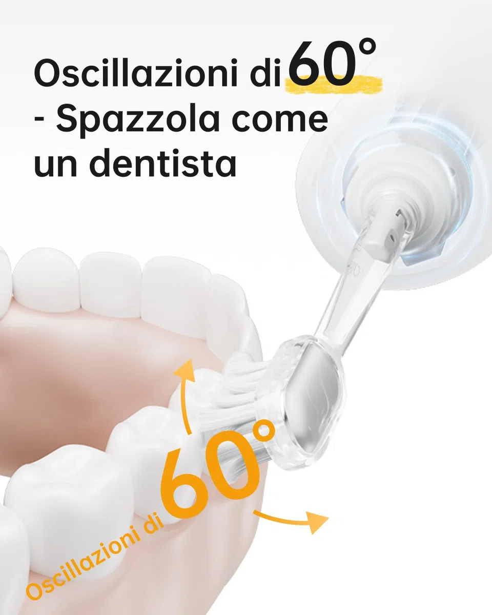 Laifen Wave Special Spazzolino Elettrico Sonico con Oscillazione & Vibrazione Dotato di App, 2 Testine di Ricambio, IP68 Impermeabile, Ideale per Viaggi(Bianco)