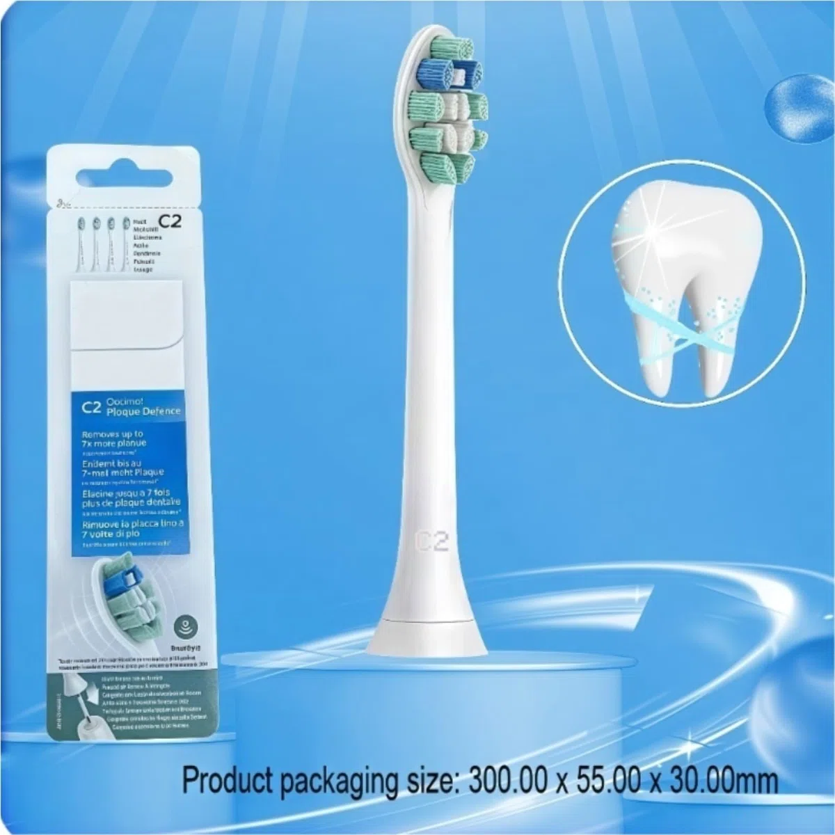 Uno Spazzolino Elettrico Sostituisce La Testina (4 Pezzi). Compatibile Con PHILIPS C2 Lo Spazzolino Elettrico