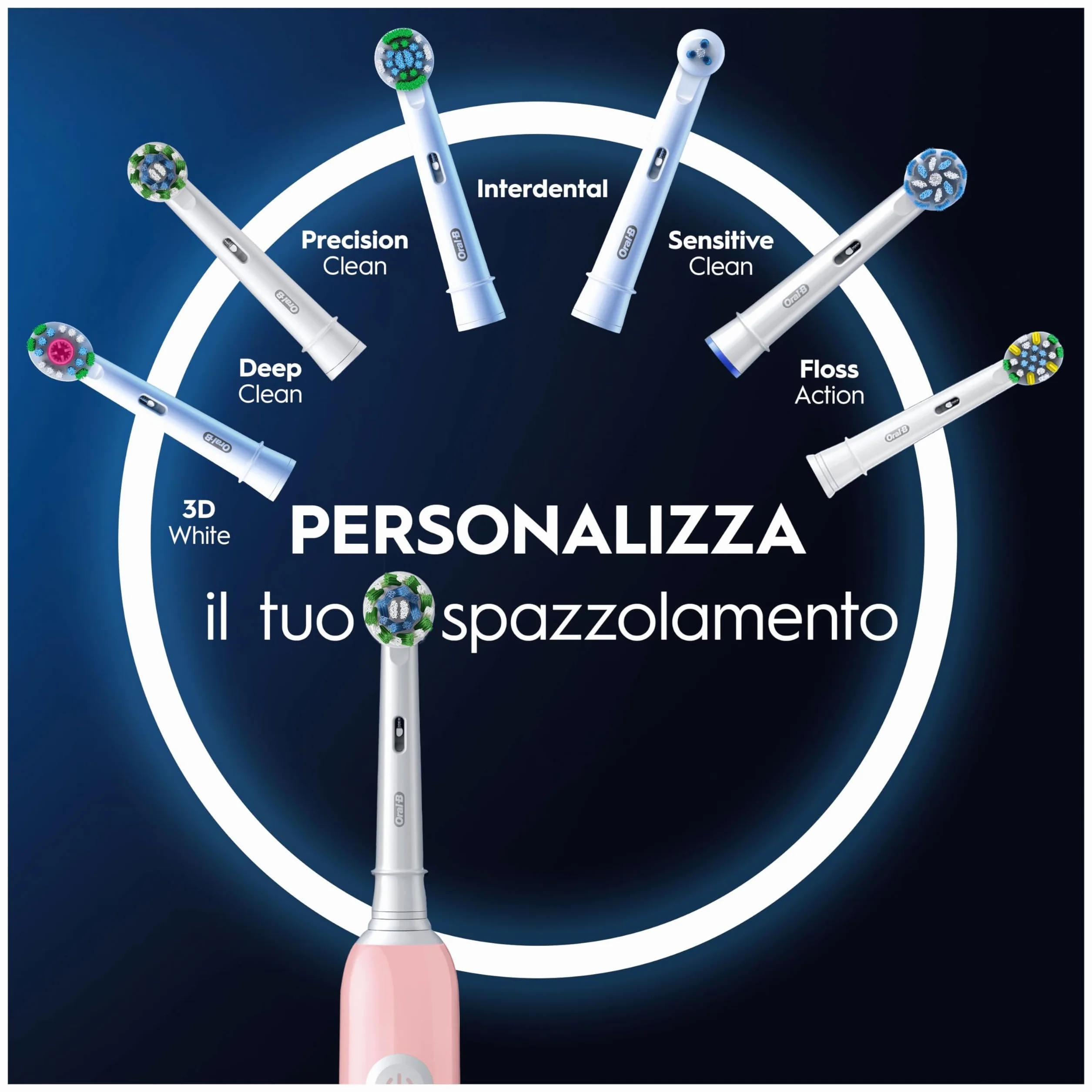 Oral-B Spazzolini Elettrici Ricaricabili Pro Series 1 Rosa e Nero con 2 Testine di Ricambio. 2 Spazzolini