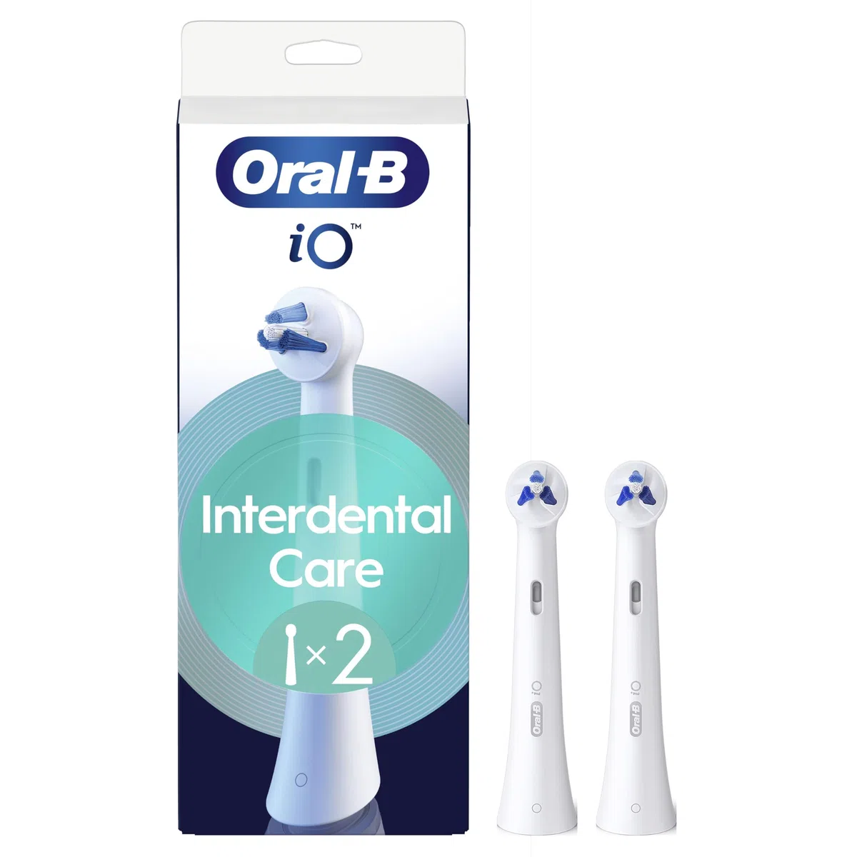 Oral-B Testine di Ricambio iO Interdental Clean, 2 testine rotonde originali per Spazzolino Elettrico, per apparecchi, impianti e denti disallineati