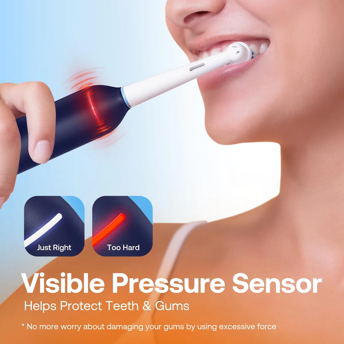 Bitvae R2 Spazzolino Elettrico Rotante da Viaggio, 8 Testine Professionali, Custodia da Trasporto, 5 Modalità di Cura dei Denti, Allerte di Pressione per Prevenire Lesioni alle Gengive, Durata