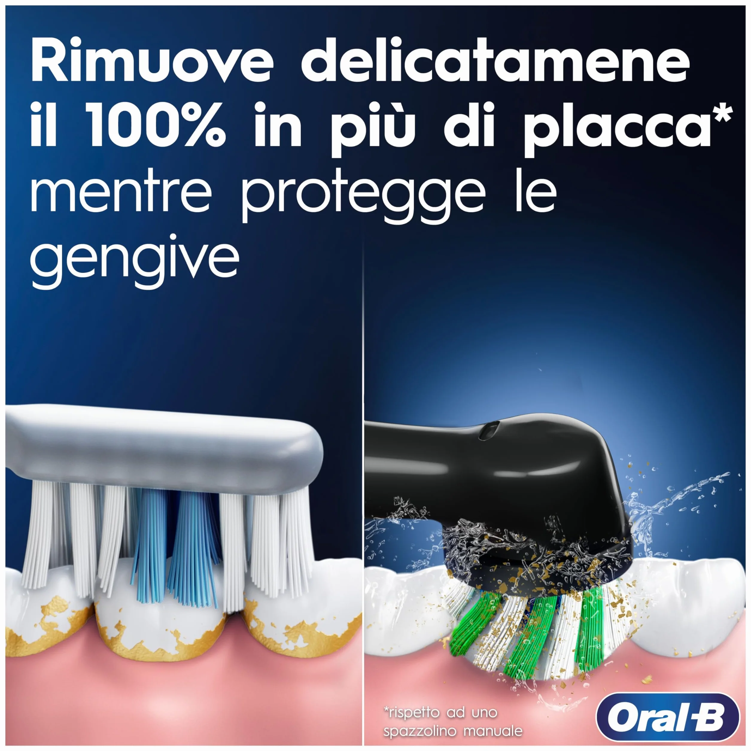 Oral-B Spazzolini Elettrici Ricaricabili Pro Series 1 Rosa e Nero con 2 Testine di Ricambio. 2 Spazzolini