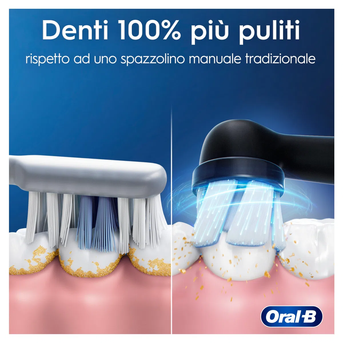 Oral-B iO 2, 2 Spazzolini Elettrici, 1 Testina di Ricambio, Nero e Rosa - 1 Testine di Ricambio per Spazzolino Elettrico, Ricaricabile, Sensore di Pressione, Delicato sulle Gengive, Pulizia Denti