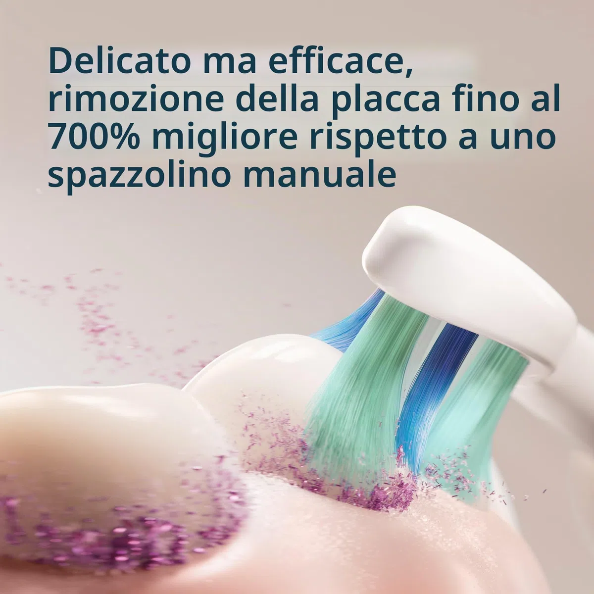 Philips Sonicare Spazzolino elettrico serie 4100 - Spazzolino sonico con tecnologia sonica avanzata, sensore di pressione, due impostazioni di intensità, Smartimer e Quadpacer, bianco, modello HX3681