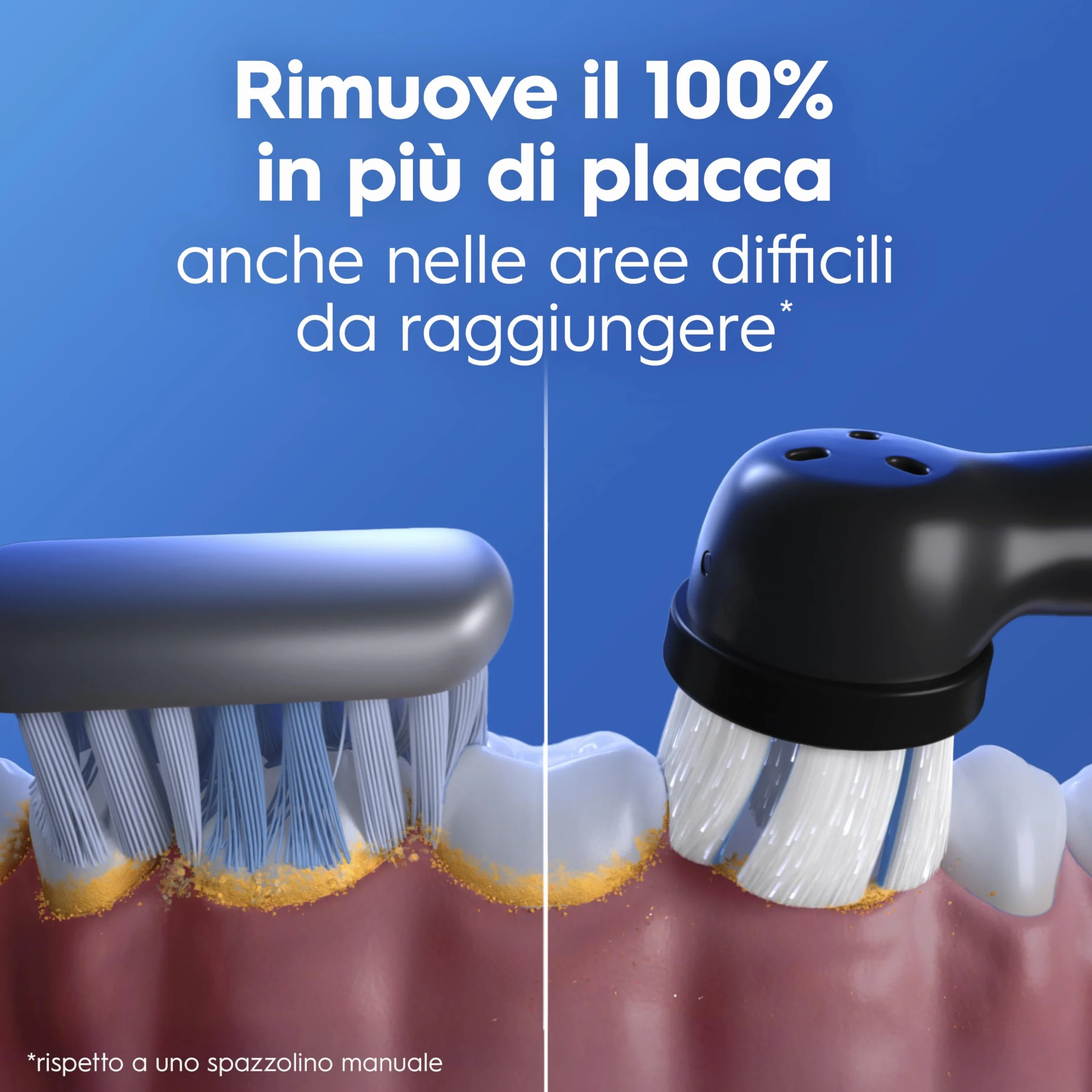 Oral-B iO 2 Spazzolino Elettrico Oral B, Nero, 1 Testina Di Ricambio, 1 Custodia Da Viaggio, Spazzolino, Delicato sulle Gengive, Efficace sulla placca, Sensore di Pressione