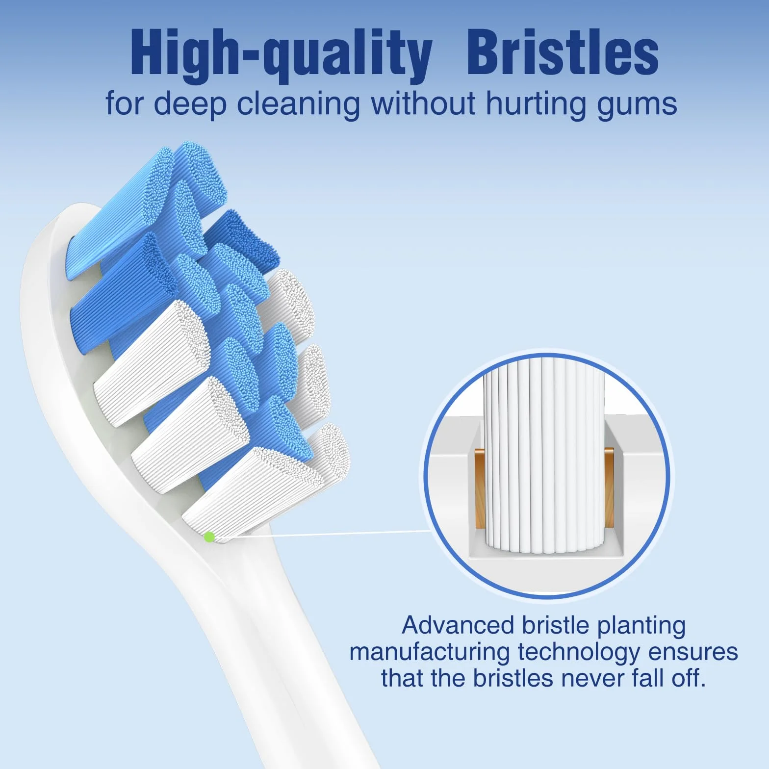 Trustnice 8 Pezzi Testine di Ricambio per Spazzolini Compatibile con Philips Sonicare - Testina di Ricambio per Sonicare Testine per Spazzolino Elettrico (Bianco, 8 unità (Confezione da 1))
