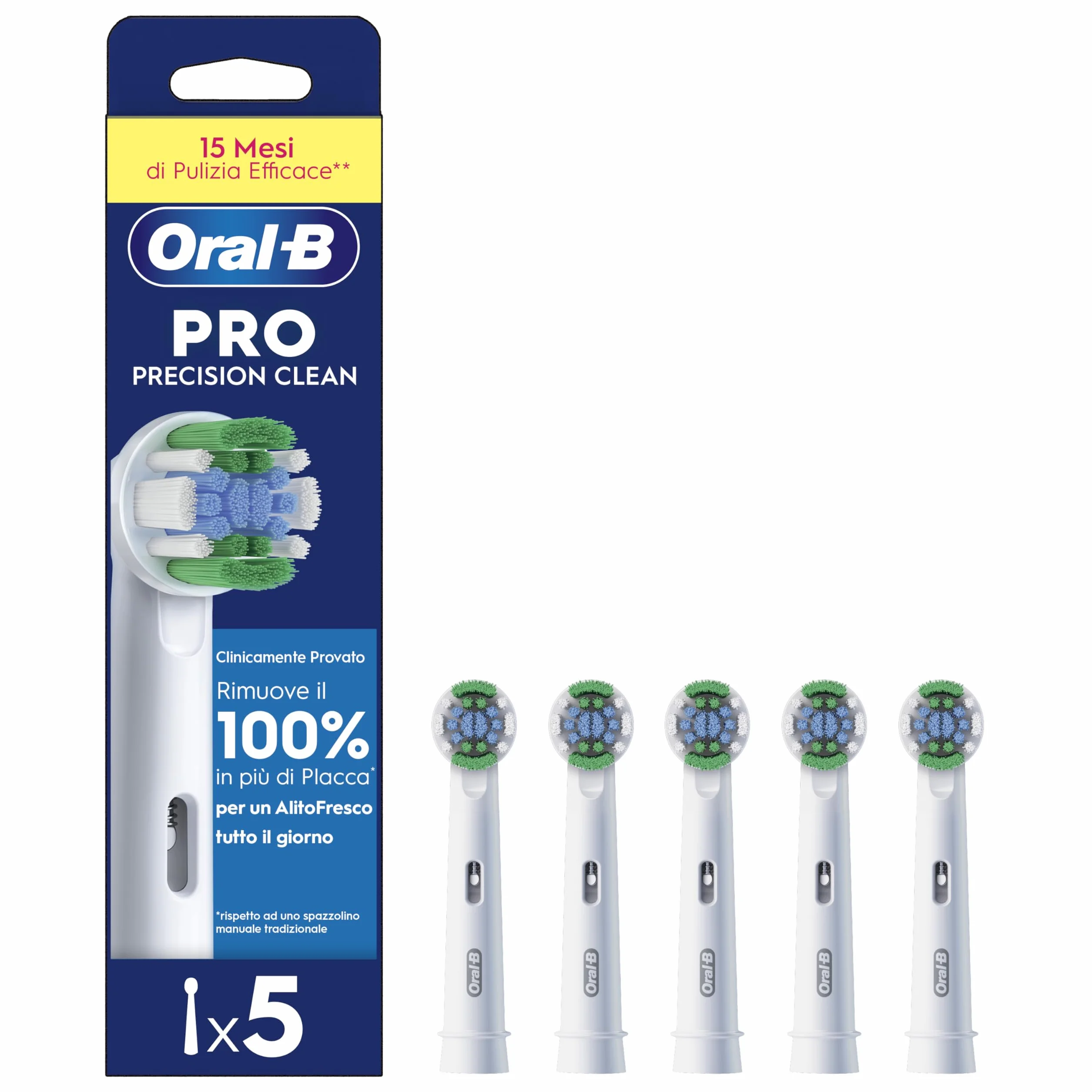 Oral-B Testine Di Ricambio Pro Precision Clean. Confezione da 5 Testine